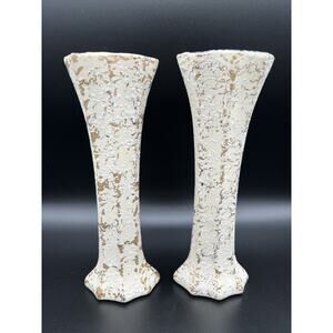 American Bisque Co Weeping Gold Textured MCM Vase Black Glaze Interior USA